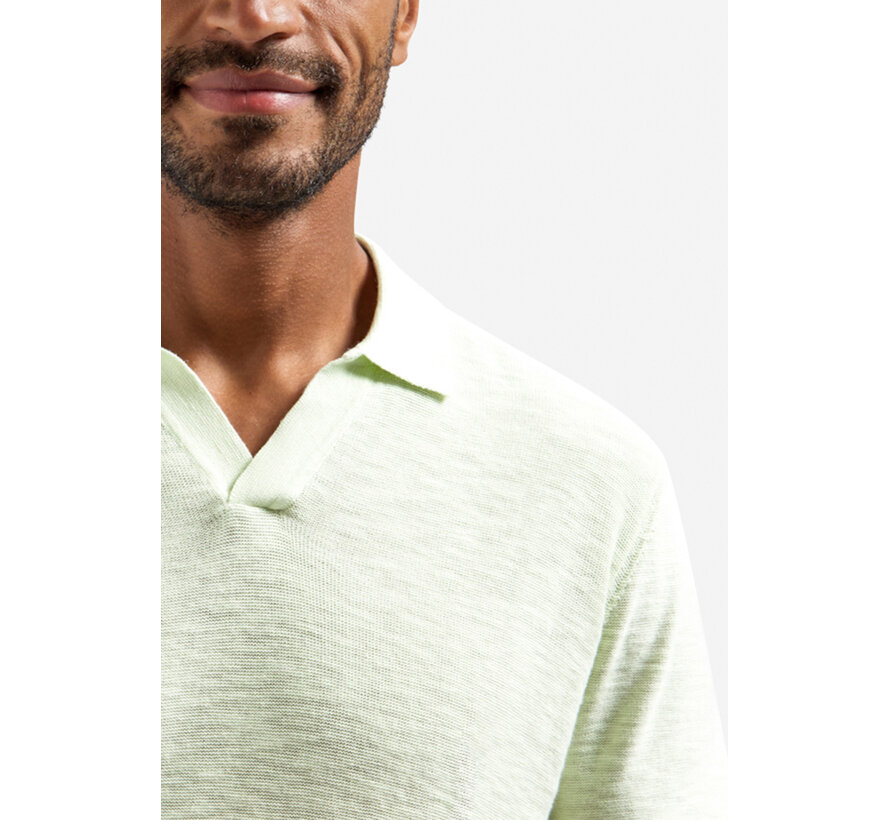 Pullover Short Sleeve V-Polo Slub Seagreen (31240266SN - 057)