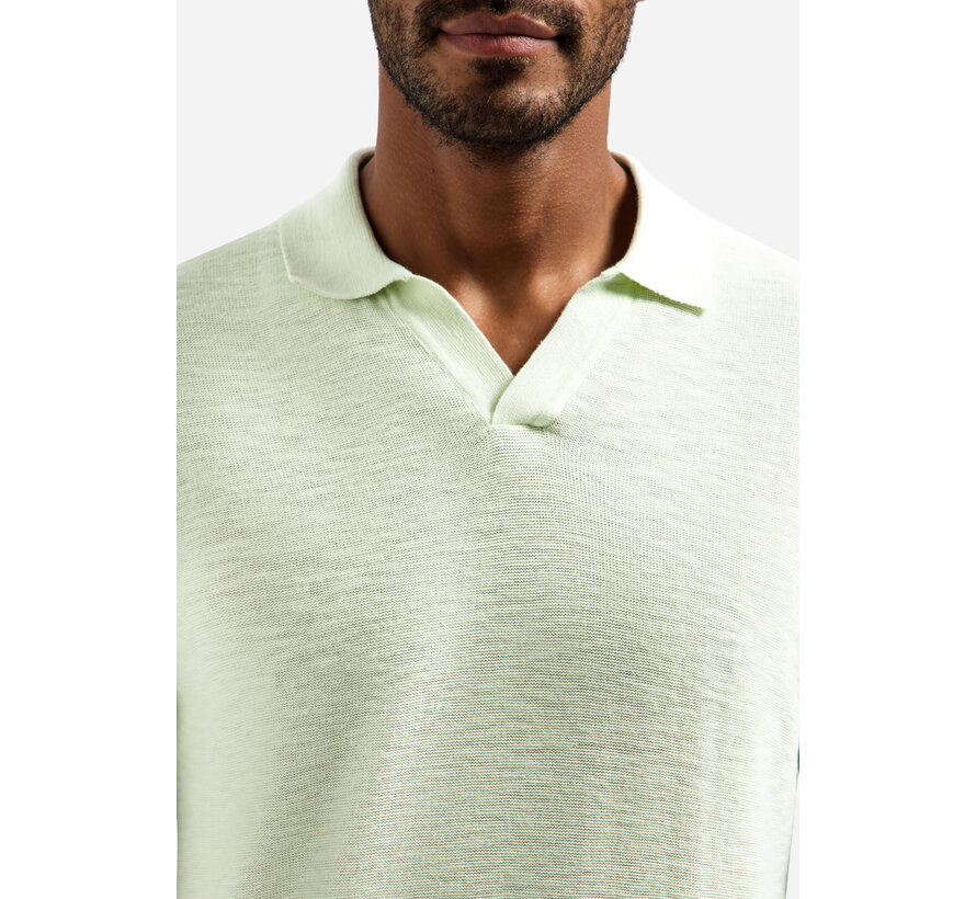 Pullover Short Sleeve V-Polo Slub Seagreen (31240266SN - 057)