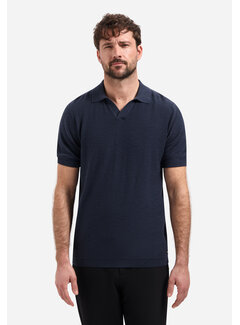 No Excess Pullover Short Sleeve V-Polo Slub Night Navy (31240266SN - 078)