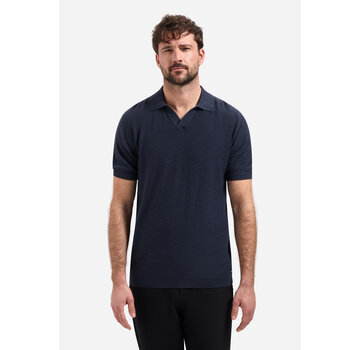 No Excess Pullover Short Sleeve V-Polo Slub Night Navy (31240266SN - 078)