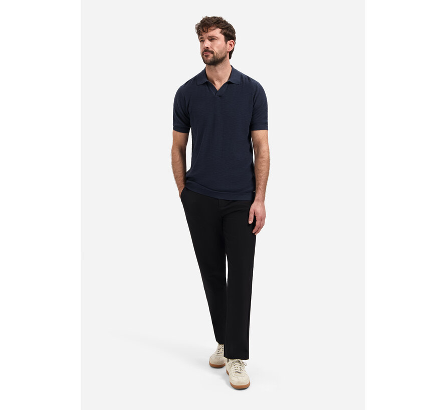 Pullover Short Sleeve V-Polo Slub Night Navy (31240266SN - 078)