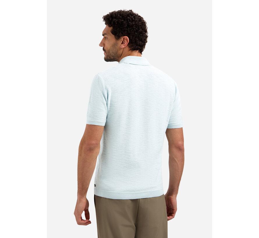 Pullover Short Sleeve V-Polo Slub Sky (31240266SN - 134)