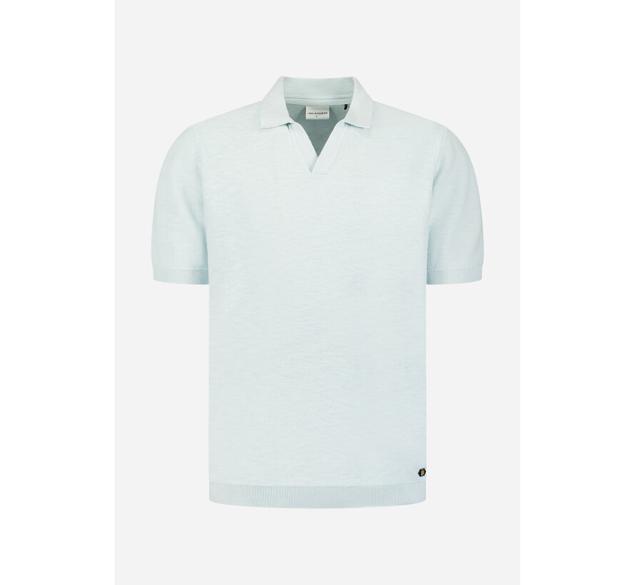 Pullover Short Sleeve V-Polo Slub Sky (31240266SN - 134)