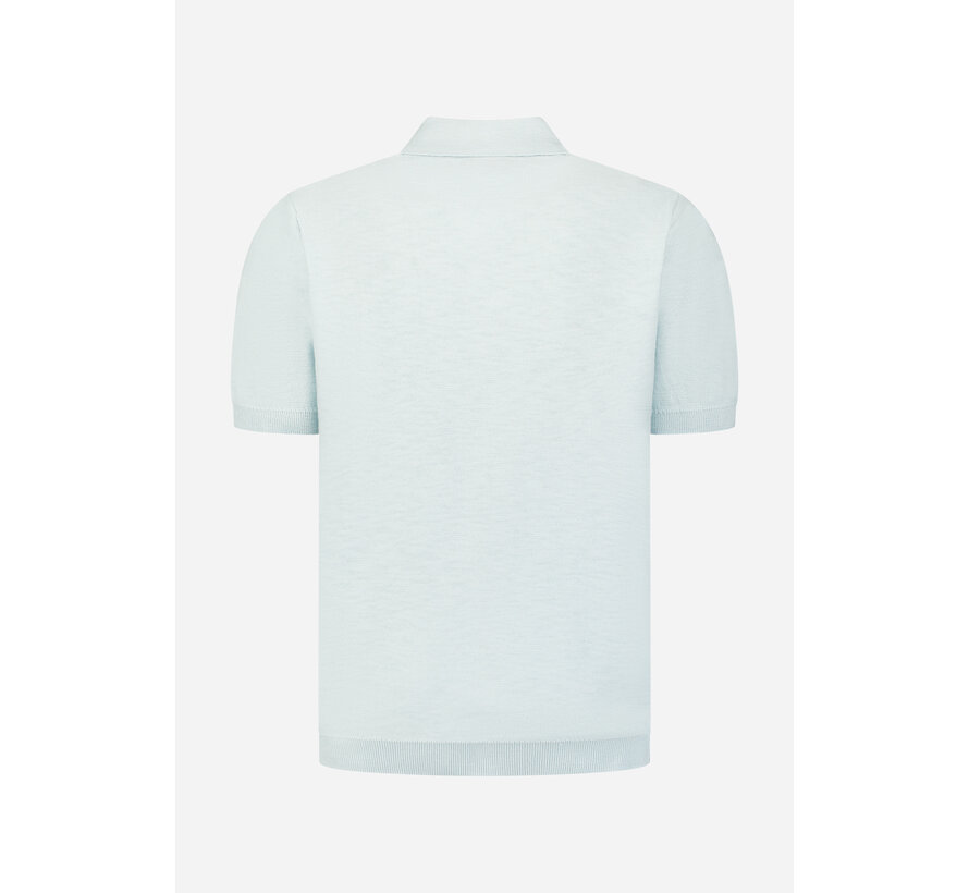 Pullover Short Sleeve V-Polo Slub Sky (31240266SN - 134)