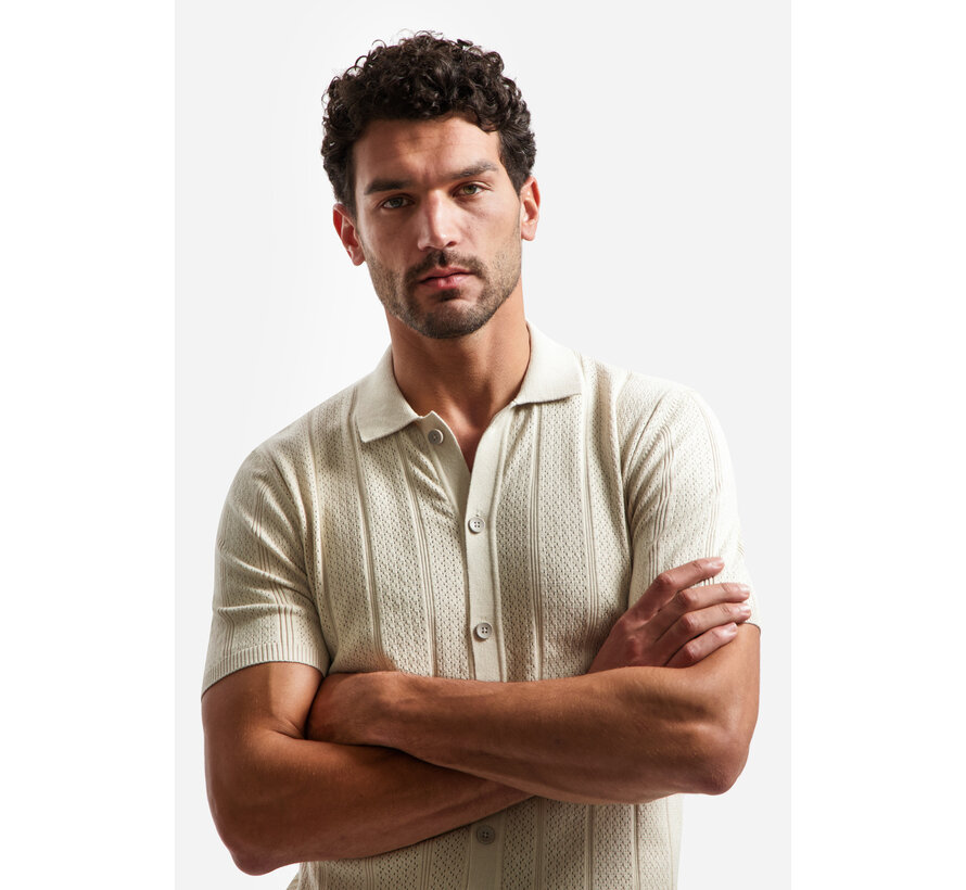 Pullover Short Sleeve Full Button Polo Desert (31240371 - 045)