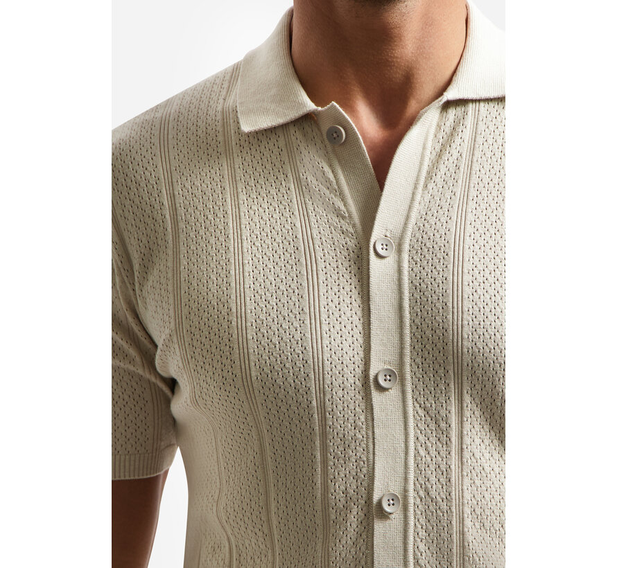 Pullover Short Sleeve Full Button Polo Desert (31240371 - 045)