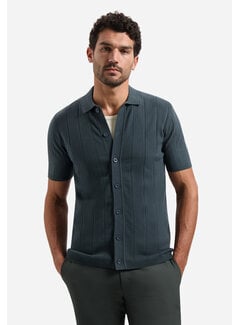 No Excess No Excess Pullover Short Sleeve Full Button Polo Dark Steel (31240371 - 124)