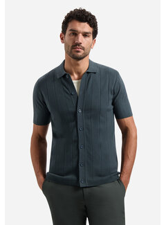 No Excess Pullover Short Sleeve Full Button Polo Dark Steel (31240371 - 124)