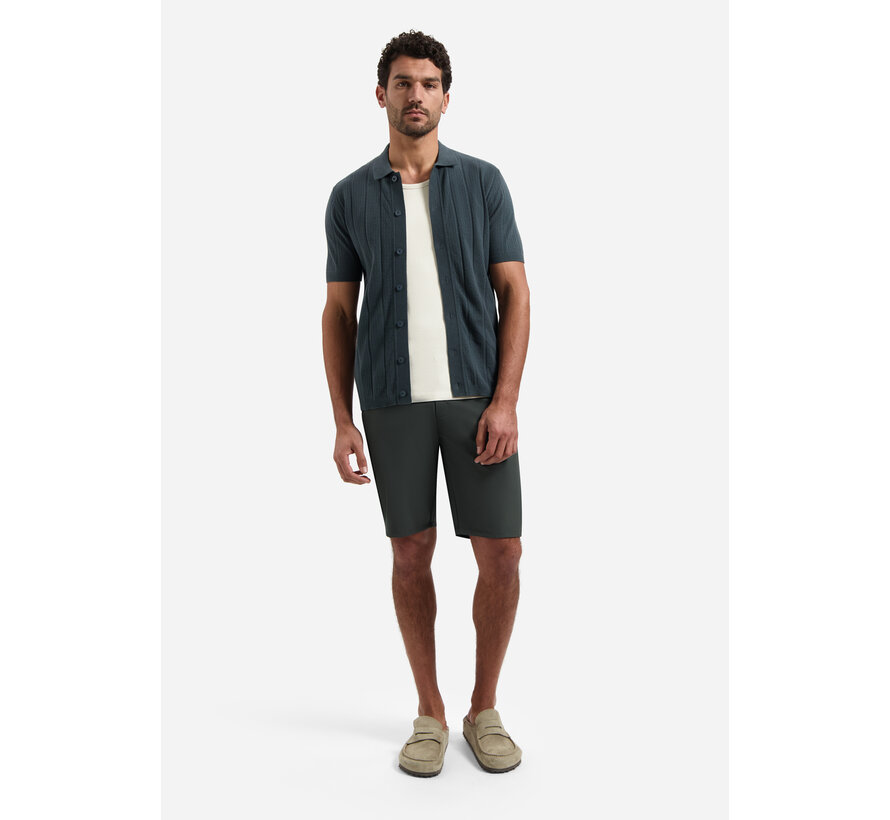 No Excess Pullover Short Sleeve Full Button Polo Dark Steel (31240371 - 124)