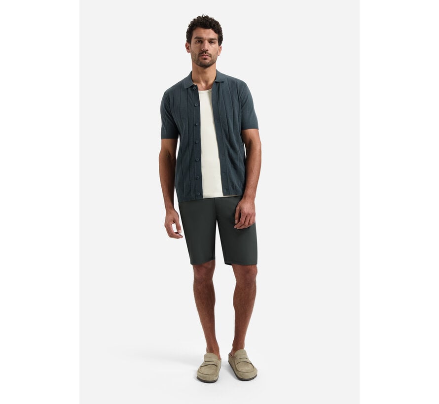 Pullover Short Sleeve Full Button Polo Dark Steel (31240371 - 124)