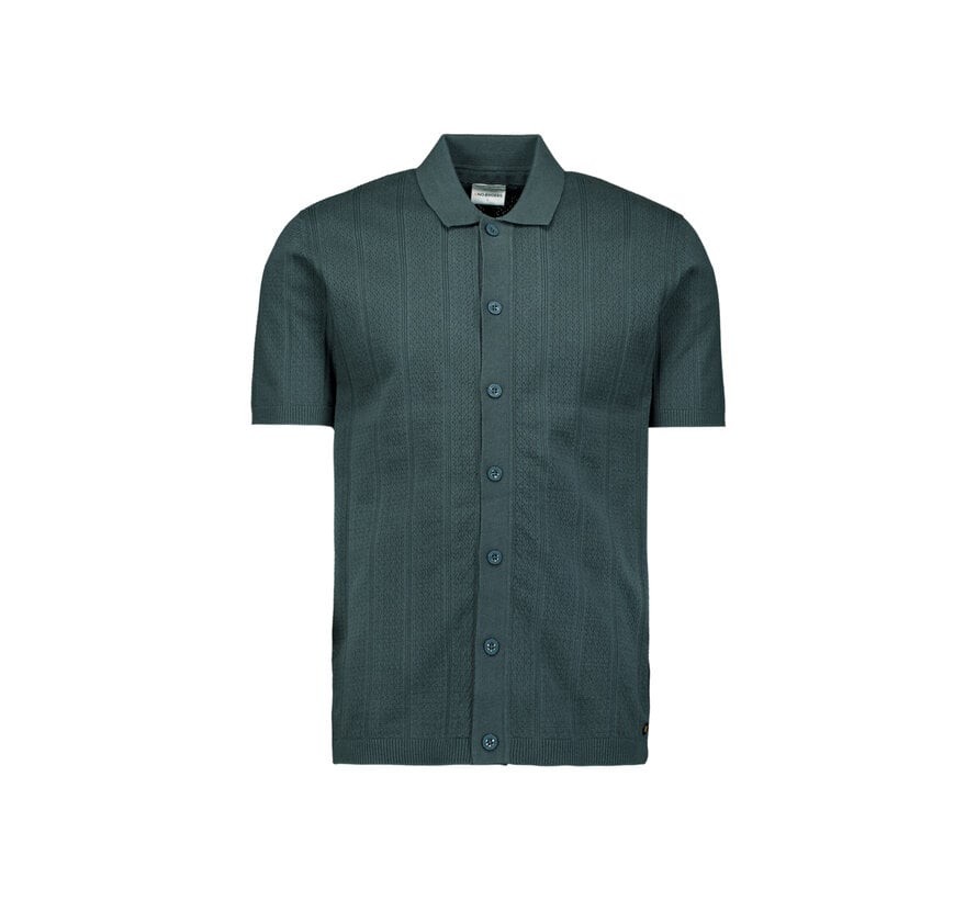Pullover Short Sleeve Full Button Polo Dark Steel (31240371 - 124)