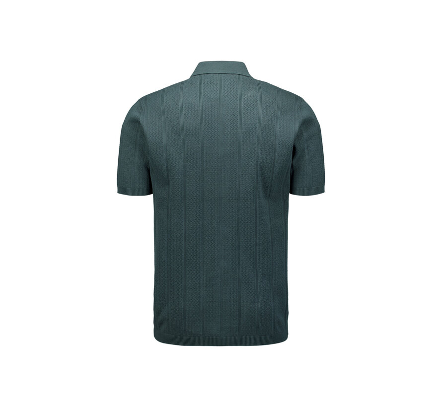Pullover Short Sleeve Full Button Polo Dark Steel (31240371 - 124)