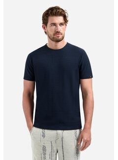 No Excess T-Shirt Crewneck Solid Jacquard Night Navy (31320230SN - 078)