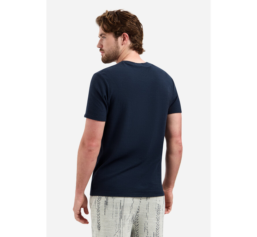 T-Shirt Crewneck Solid Jacquard Night Navy (31320230SN - 078)