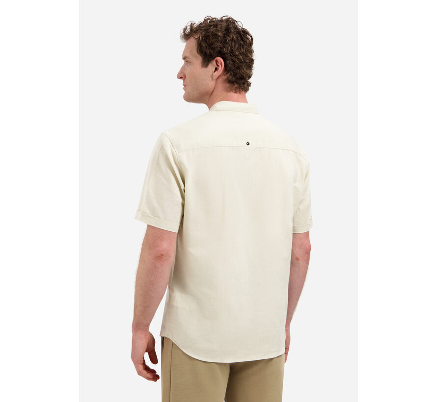 Shirt Short Sleeve Granddad With Linen Desert (31480326SN - 045)