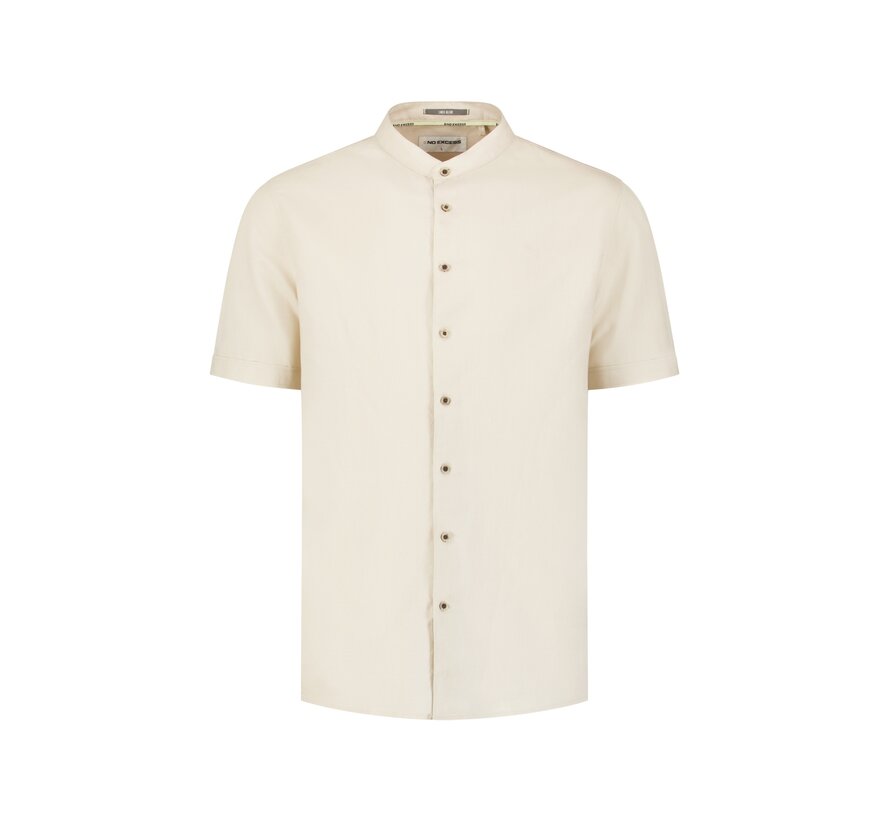Shirt Short Sleeve Granddad With Linen Desert (31480326SN - 045)
