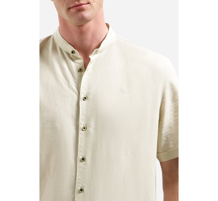 Shirt Short Sleeve Granddad With Linen Desert (31480326SN - 045)