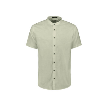 No Excess Shirt Short Sleeve Granddad With Linen Seagreen (31480326SN - 057)