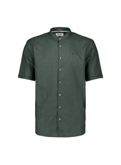No Excess No Excess Shirt Short Sleeve Granddad With Linen Dark Steel (31480326SN - 124)