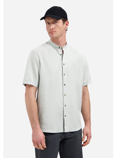 No Excess Shirt Short Sleeve Granddad With Linen Dusty Green (31480326SN - 159)