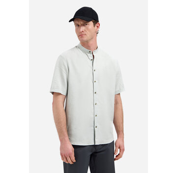 No Excess Shirt Short Sleeve Granddad With Linen Dusty Green (31480326SN - 159)