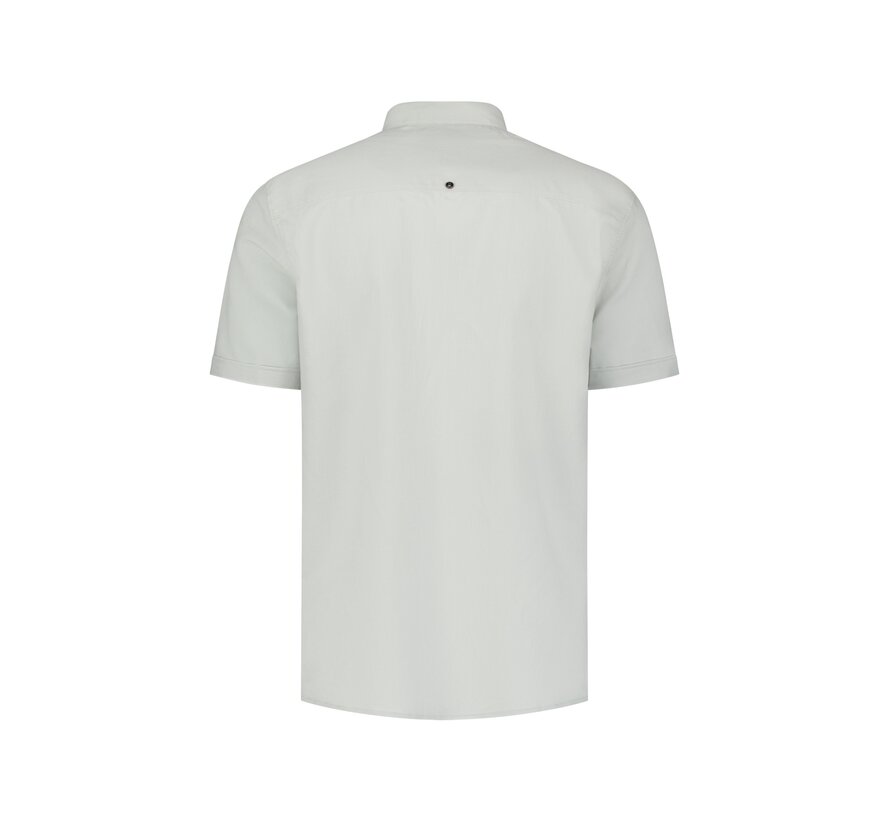 Shirt Short Sleeve Granddad With Linen Dusty Green (31480326SN - 159)