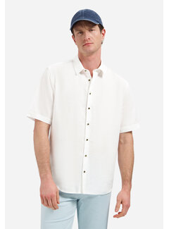 No Excess Shirt Short Sleeve With Linen White (31480321SN - 010)