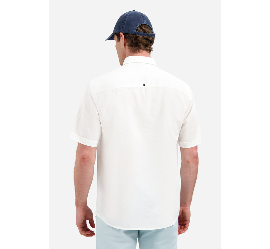 Shirt Short Sleeve With Linen White (31480321SN - 010)