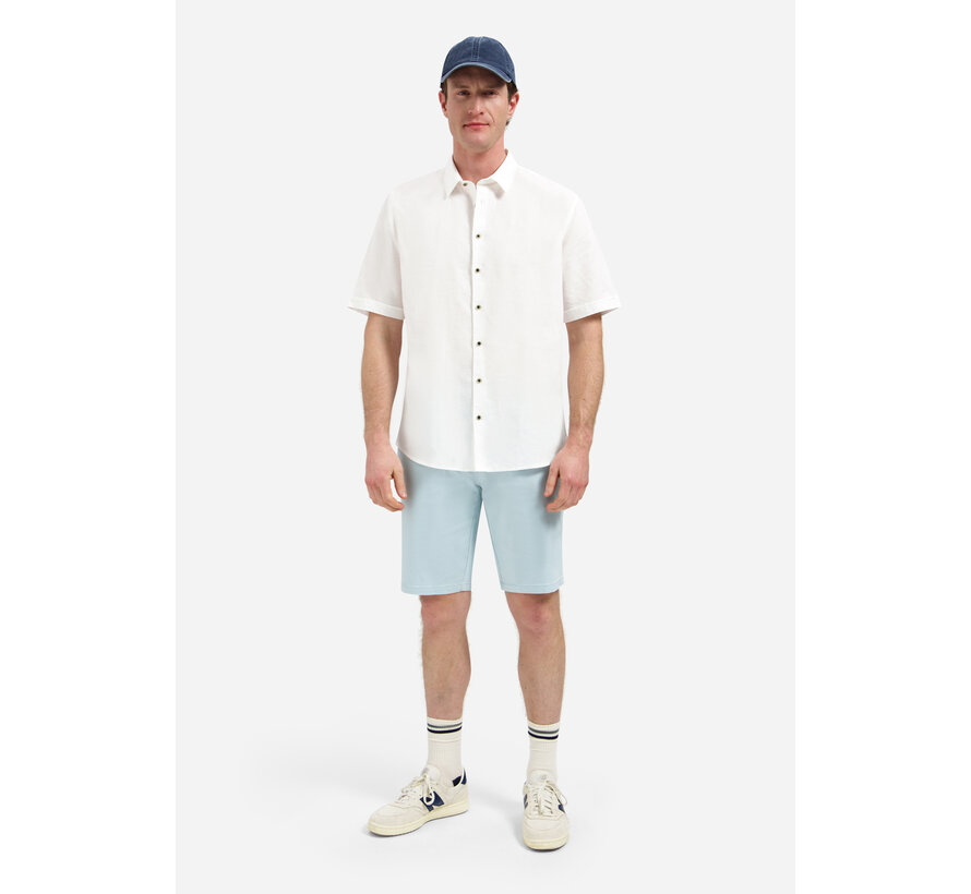 Shirt Short Sleeve With Linen White (31480321SN - 010)