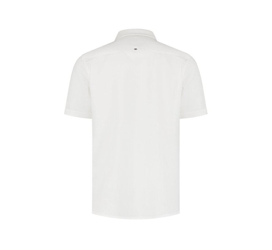 Shirt Short Sleeve With Linen White (31480321SN - 010)