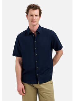 No Excess Shirt Short Sleeve With Linen Night Navy (31480321SN - 078)