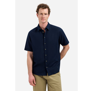No Excess Shirt Short Sleeve With Linen Night Navy (31480321SN - 078)