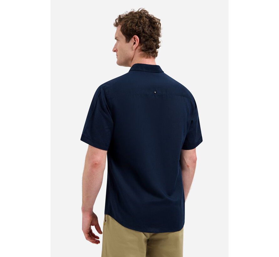 Shirt Short Sleeve With Linen Night Navy (31480321SN - 078)