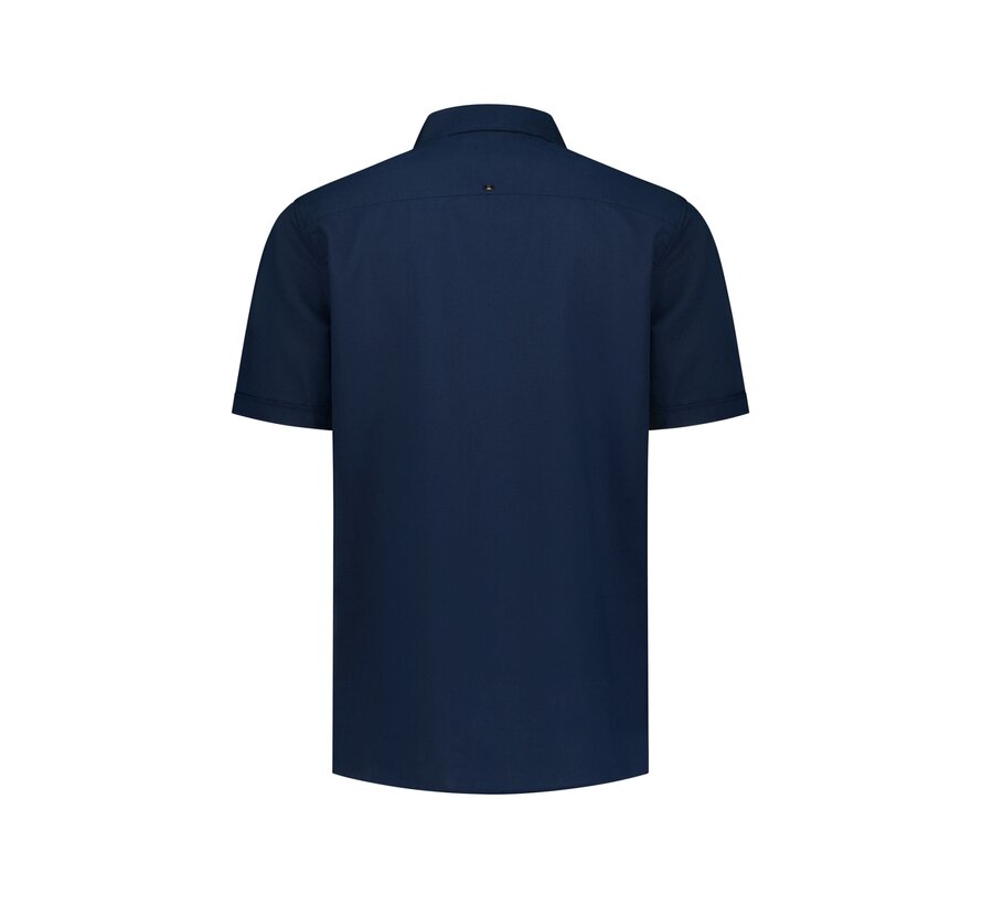 Shirt Short Sleeve With Linen Night Navy (31480321SN - 078)