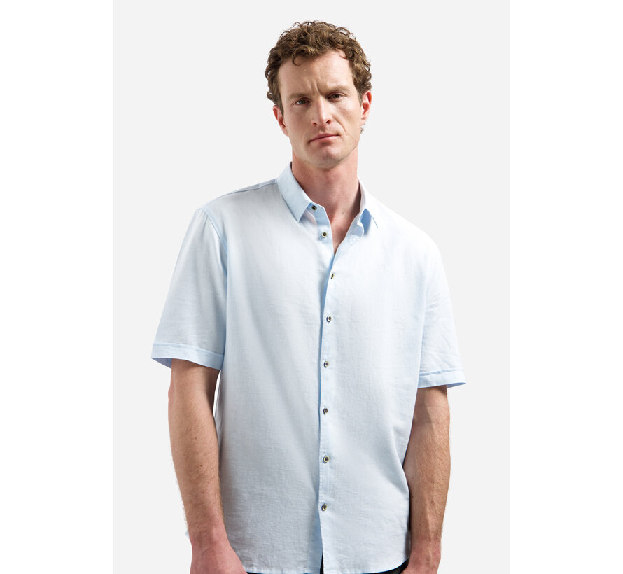 Shirt Short Sleeve With Linen Sky (31480321SN - 134)