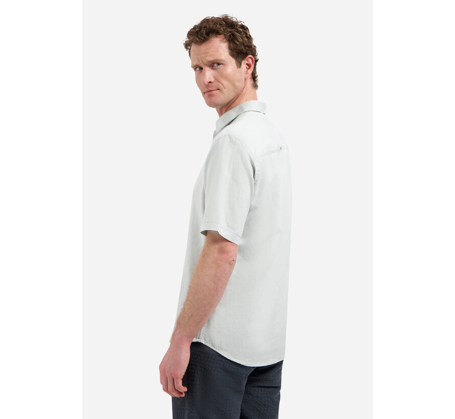 Shirt Short Sleeve With Linen Dusty Green (31480321SN - 159)