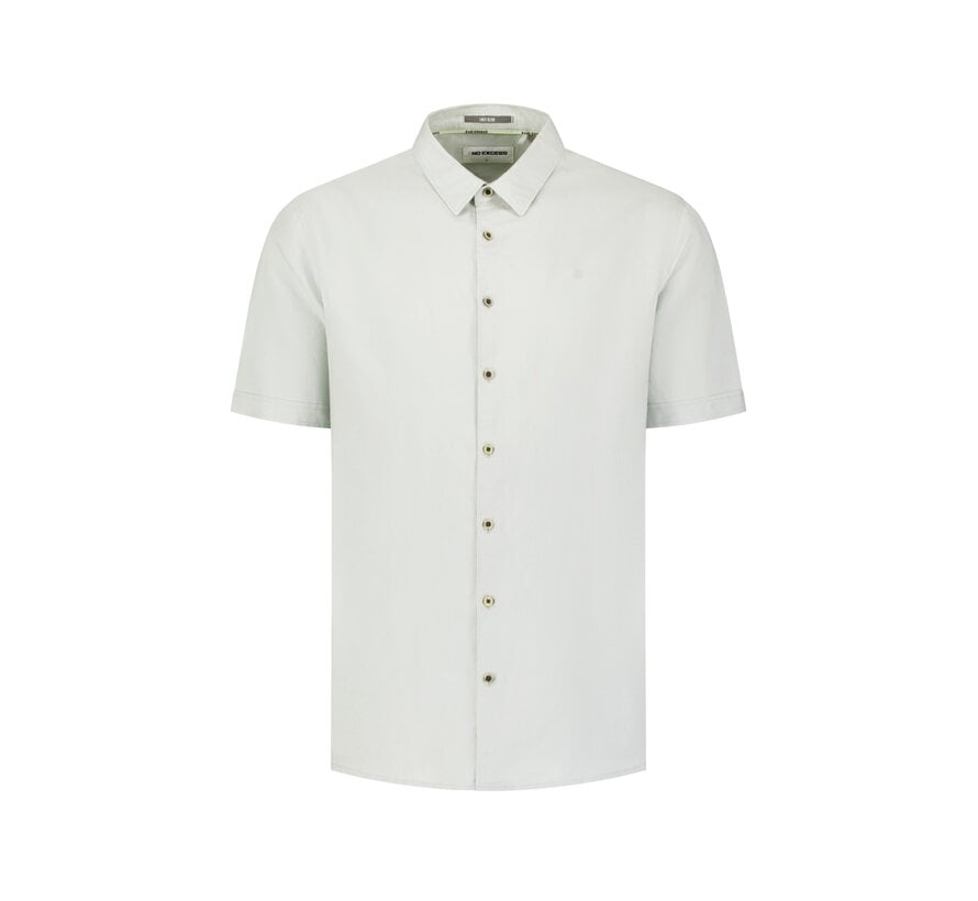 No Excess Shirt Short Sleeve With Linen Dusty Green (31480321SN - 159)
