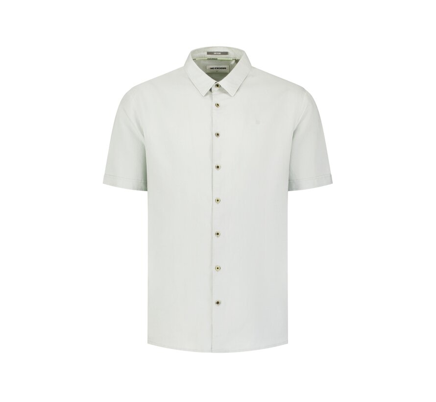 Shirt Short Sleeve With Linen Dusty Green (31480321SN - 159)