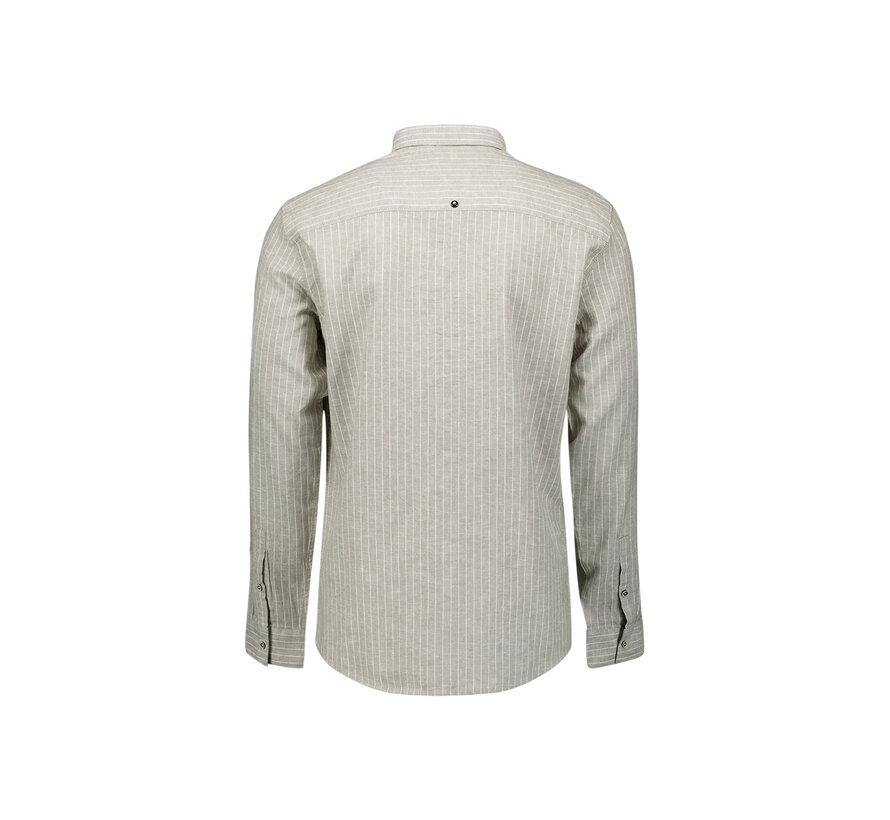 Shirt Vertical Small Stripe With Linen Taupe (31470227SN - 044)