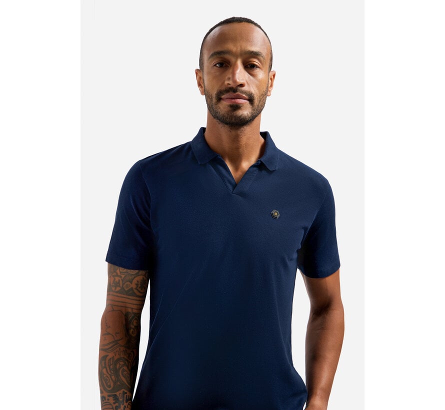 No Excess Polo Short Sleeve V-Collar Basic Night Navy (31380202SN - 078)