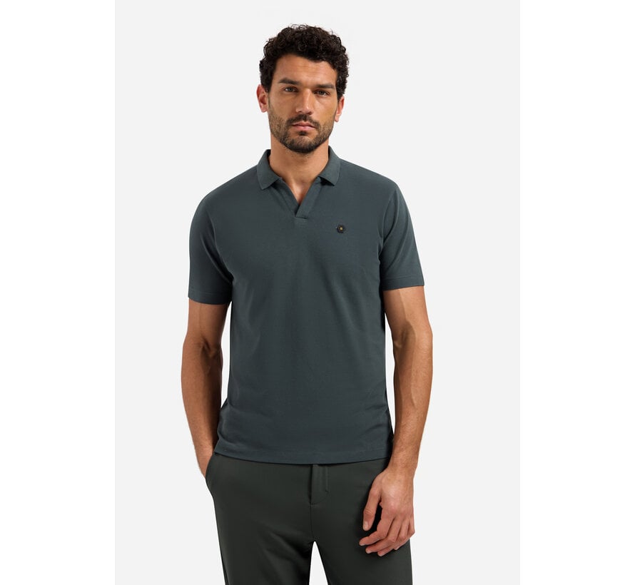 No Excess Polo Short Sleeve V-Collar Basic Dark Steel (31380202SN - 124)