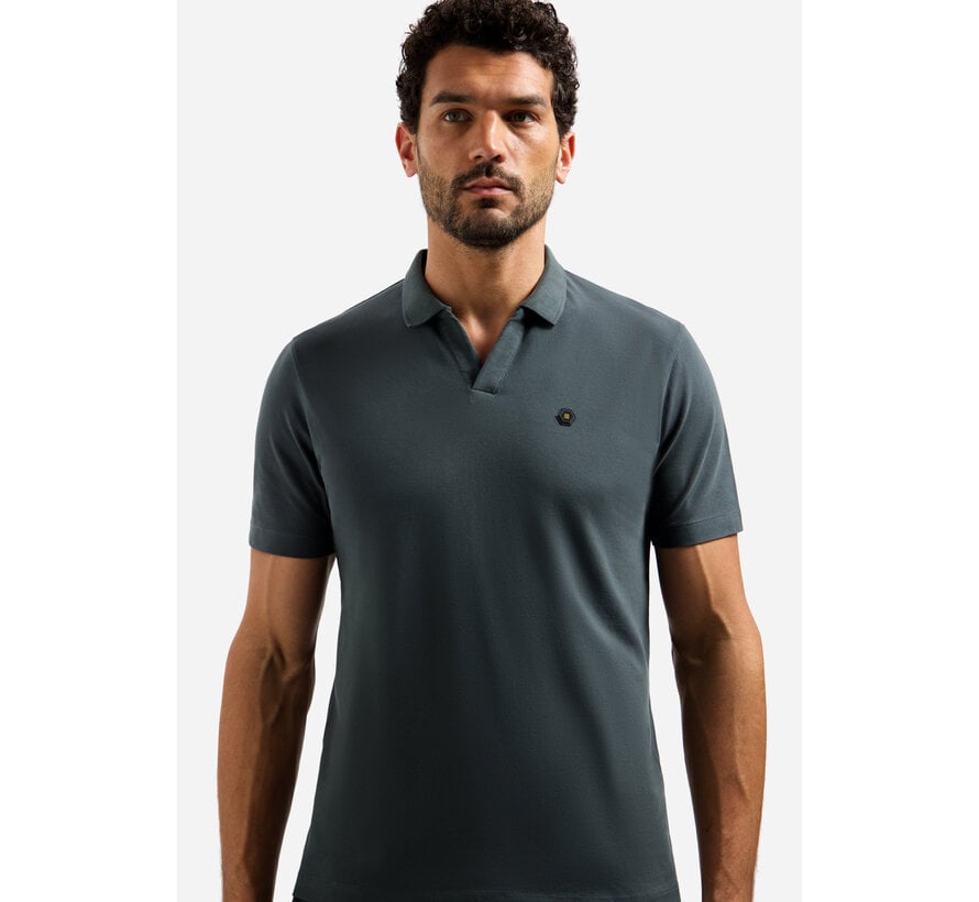 No Excess Polo Short Sleeve V-Collar Basic Dark Steel (31380202SN - 124)