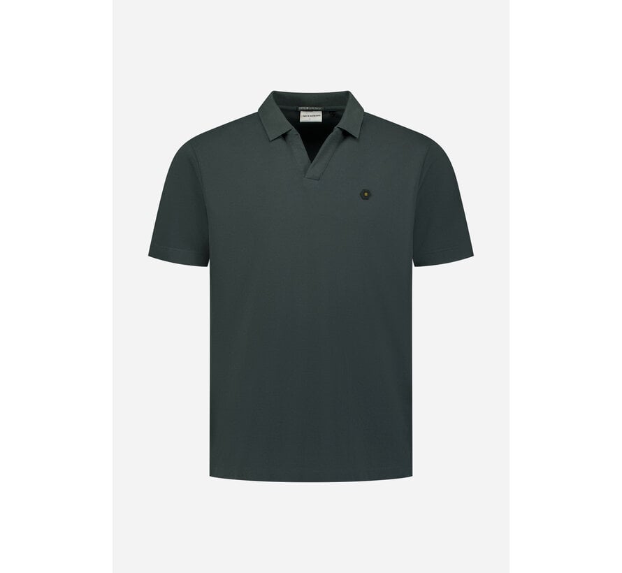 No Excess Polo Short Sleeve V-Collar Basic Dark Steel (31380202SN - 124)