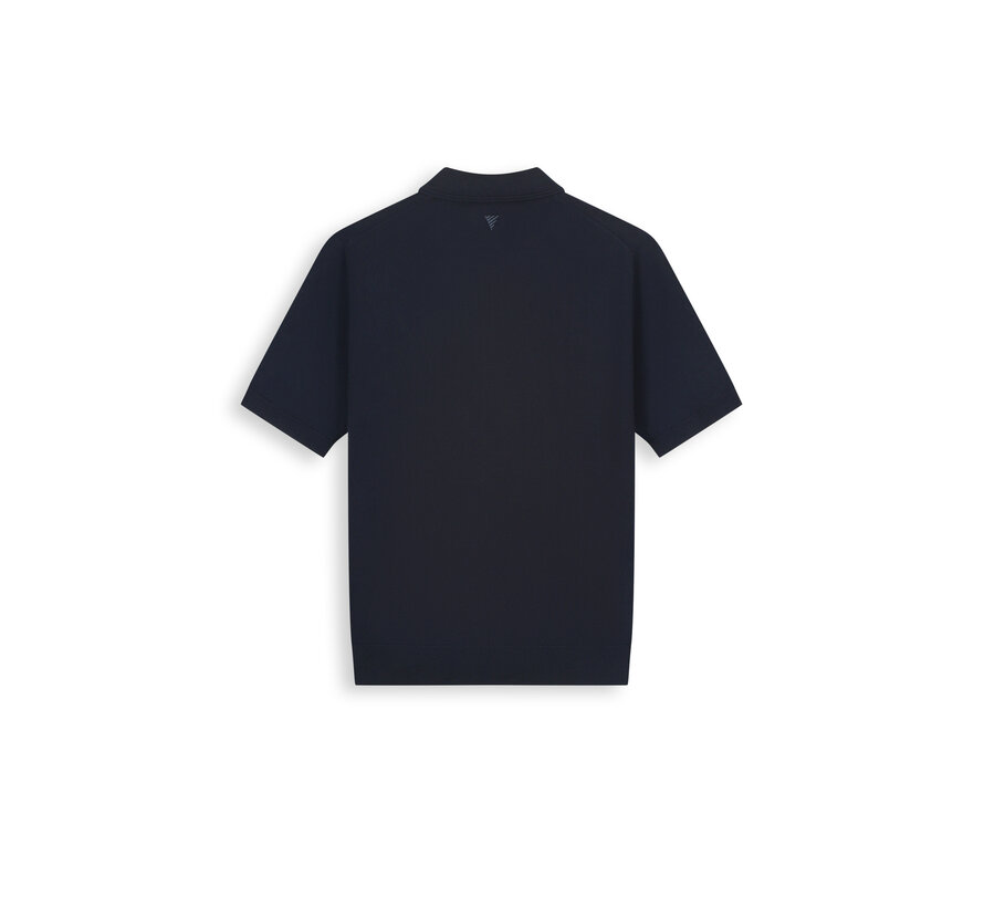Pure Path Knitted Half-Zip Polo Faded Navy (26010810 - 57)