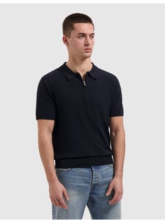 Pure Path Pure Path Knitted Half-Zip Polo Faded Navy (26010810 - 57)