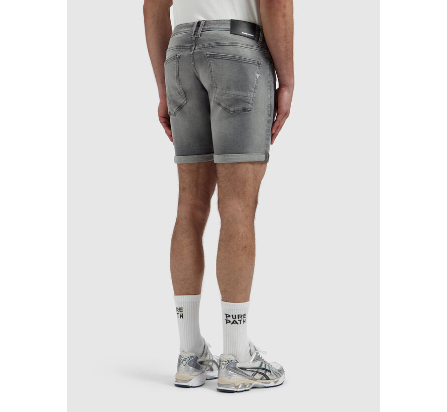 Pure Path Jeans Short The Steve Skinny Fit Mid Grey (W1619)
