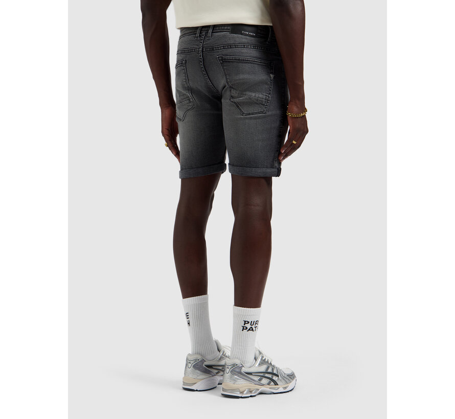 Pure Path Jeans Short The Steve Skinny Fit Dark Grey (W1601)