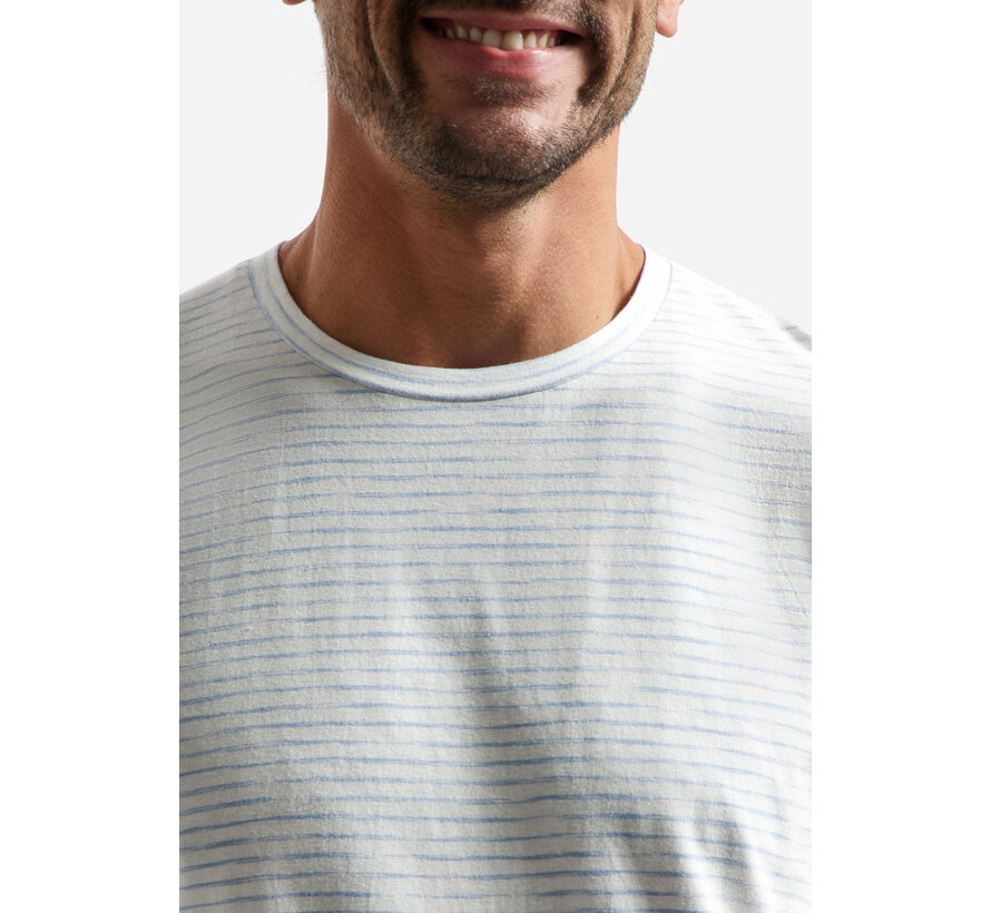 No Excess T-Shirt Crewneck Striped Blue (31340215SN - 030)