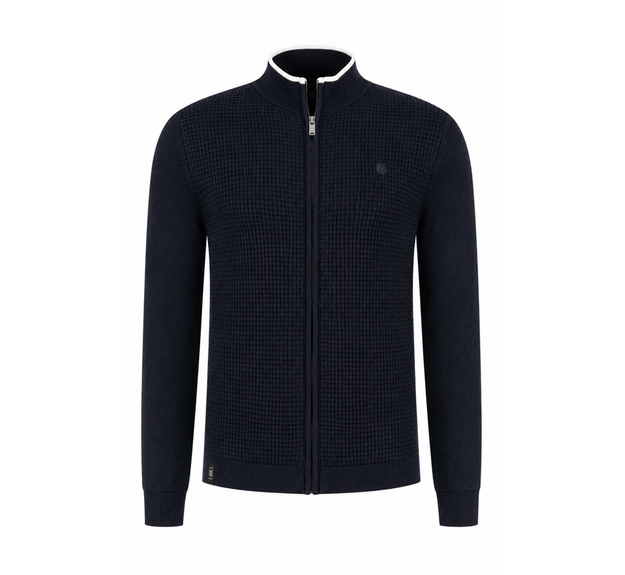 Fellows United Vest Cardigan Structure And Plated Front Navy (61.1106 - 110)