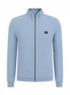 Fellows United Vest Cardigan Popcorn Mid Blue (61.2634 - 116)